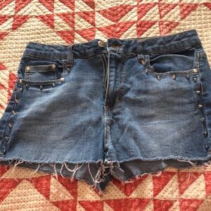 EUC forever 21 cut off spike riveted shorts
